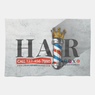 Barber Hair Shop Kung Krona Barber Pole Hair Salon Kökshandduk