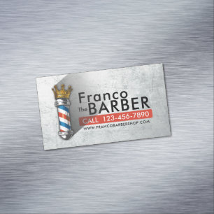 Barber Hair Shop Kung Krona Barber Pole Hair Salon Magnetiska Visitkort