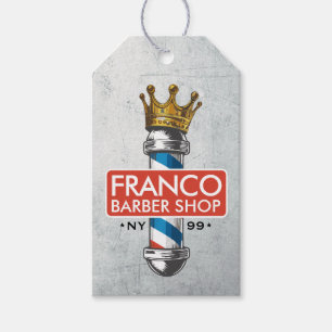 Barber Hair Shop Kung Krona Barber Pole Hair Salon Presentetikett