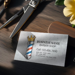 Barber Hair Shop Royal Crown Barberstolpe QR-kod Visitkort