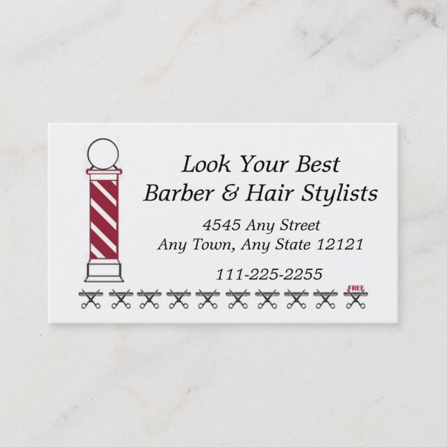 Barber Hair Stylist Customer Loyalty Slår kort - (Framsida)