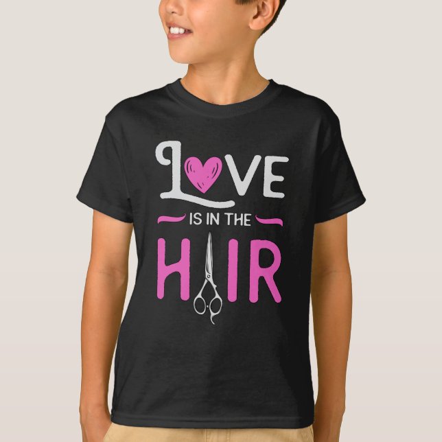 Barber Hair Stylist Hairdresser Scissors Hair Gift T Shirt (Framsida)