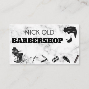 Barber Hair Stylist modern marmorlyx Visitkort