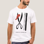 Barber Hairdresser Business T Shirt<br><div class="desc">Saxer och kammar,  perfekt för frisörer,  stilister eller hårfrisörer. Originalkonst av Nic Squirrell. Ändra namn och texten som du vill anpassa.</div>