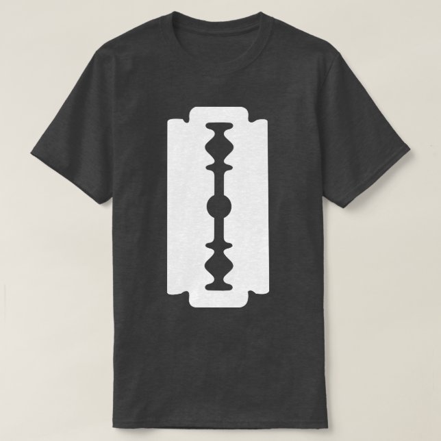 Barber Hairdresser Razor Blade Hair T Shirt (Design framsida)