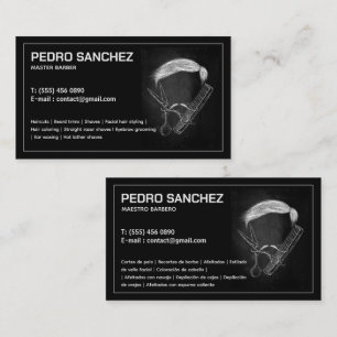 Barber Hairstylist Bilingual Spain Affärskort Visitkort