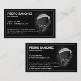 Barber Hairstylist Bilingual Spain Affärskort Visitkort