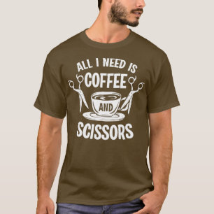 Barber Hairstylist Coffee Älskare och Scissors Gif T Shirt