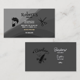 Barber Hairstylist Scissors Hair Silhouette Visitkort