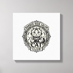 Barber Hår Salong Katt Rolig Katt Grafik - Barber Canvastryck