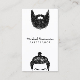 Barber hipster skägg mustasch qr-kod visitkort