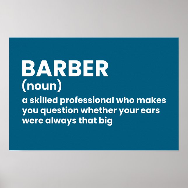 Barber Humor Definition Poster (Framsidan)