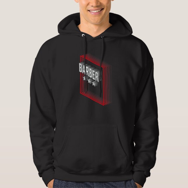 Barber Job Title Appreciation Retro Hoodie (Framsida)
