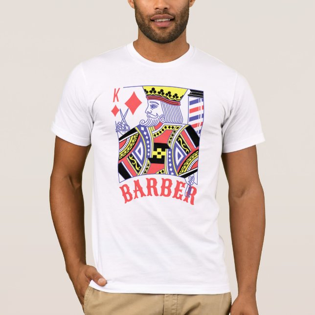 Barber Kung från Diamonds Hair Stylist Hairdresser T Shirt (Framsida)