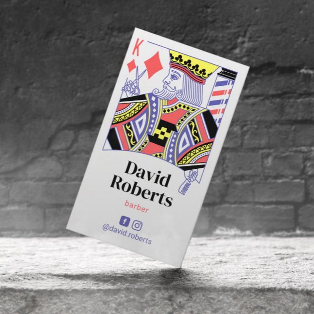 Barber Kung från Diamonds Hair Stylist Hairdresser Visitkort (Skapare uppladdad)