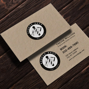 Barber logotyp skylt professionell barbershop visitkort