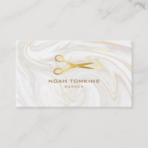 Barber Marble Swirls Guld Sax Visitkort