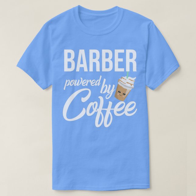 Barber med Coffee Funny Gift Idea T Shirt (Design framsida)