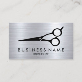 Barber Modern Black Scissors Hair Stylist Visitkort