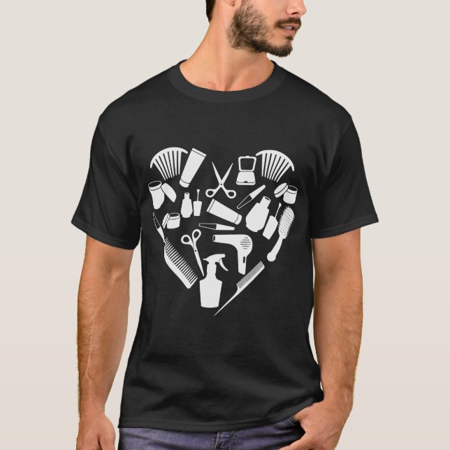 Barber Mönster T Shirt (Framsida)