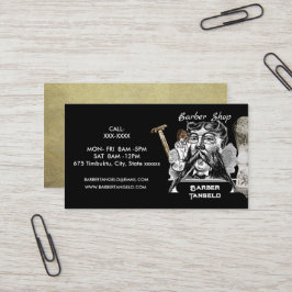 Barber Mustache Guld Black Professionell Visitkort