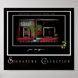 Barber on Bank Poster