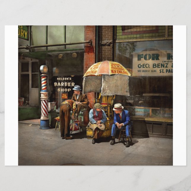 Barber - På Nelsons Barber Shop 1937 Reklamblad (Framsidan)