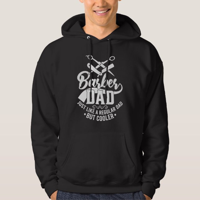 Barber Pappa Fars Dag Hoodie (Framsida)