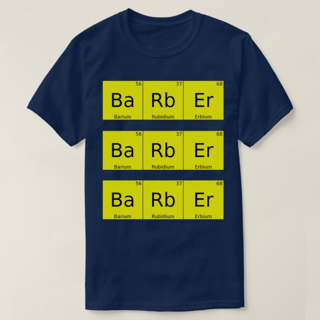 Barber Periodic Bord Funny Barber Gift T Shirt (Design framsida)