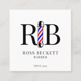 Barber Pole Barber Hair Stylist Square Business C Fyrkantigt Visitkort