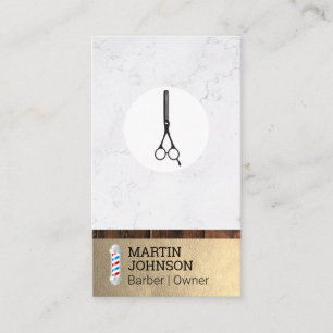 Barber Pole Barber Scissors Visitkort