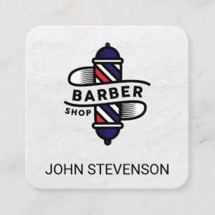 Barber Pole Barber Shop Trä Fyrkantigt Visitkort