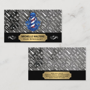 Barber Pole Hair Cending Verktyg Visitkort