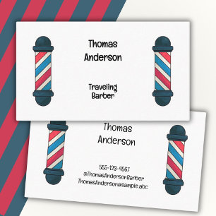 Barber Pole Hairdresser Minimalist Visitkort