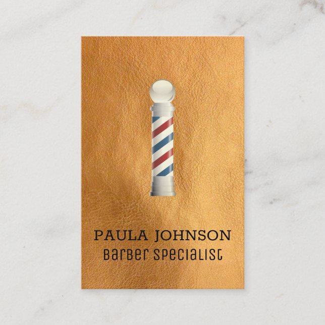 Barber Pole | Hårspecialist Visitkort (Framsida)