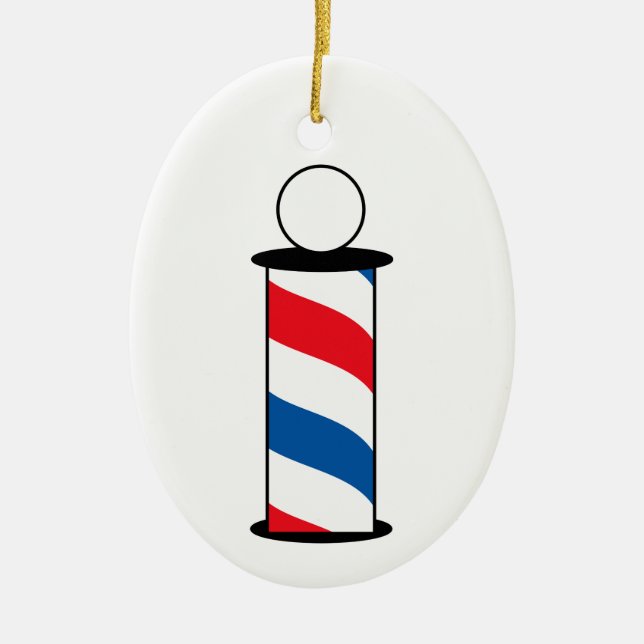 Barber Pole Julgransprydnad Keramik (Framsidan)