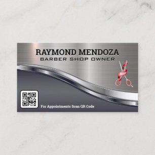 Barber Pole Logotyp QR-kod Saxer Visitkort