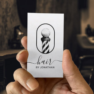 Barber Pole Minimalist Hair Stylist Hair Salon Visitkort