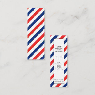 Barber Pole Rand Blue Red Classic Mini Visitkort