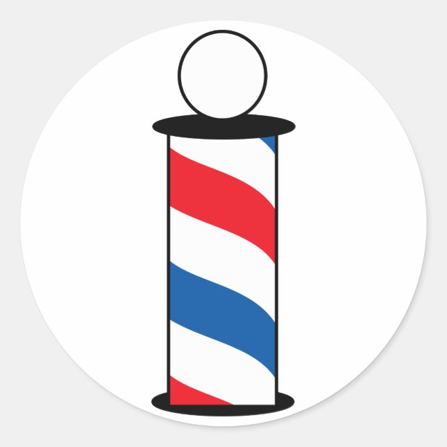 Barber Pole Runt Klistermärke (Framsida)