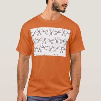 Barber Pole Scissors Mönster Vintage Haircut Trend T Shirt