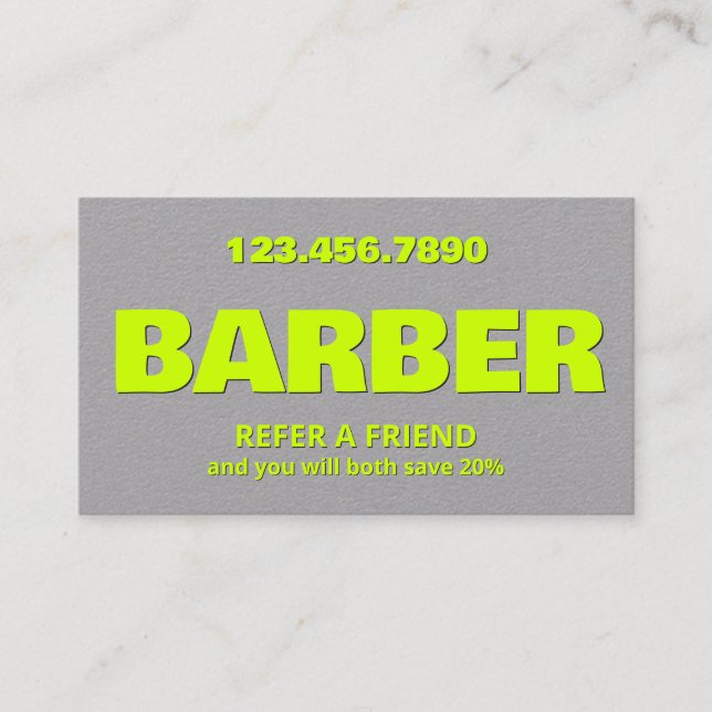 Barber Premium QR Rabattkort (Framsida)