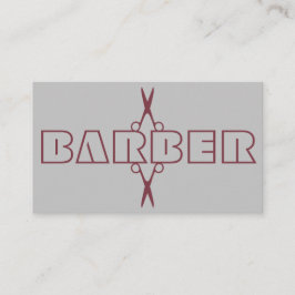 Barber professionell burgundy-skriptsax grått visitkort