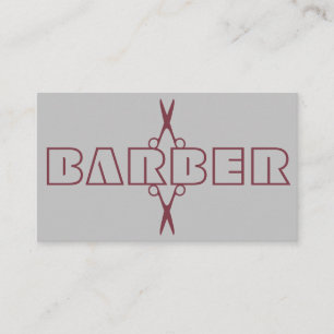 Barber professionell burgundy-skriptsax grått visitkort
