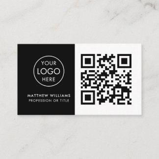 Barber Professionell QR Code Logotyp Modern Visitkort