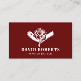 Barber Razor & Ro Barbershop Hair Stylist Red Visitkort