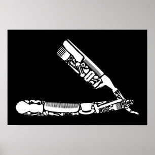 barber razorikoner poster