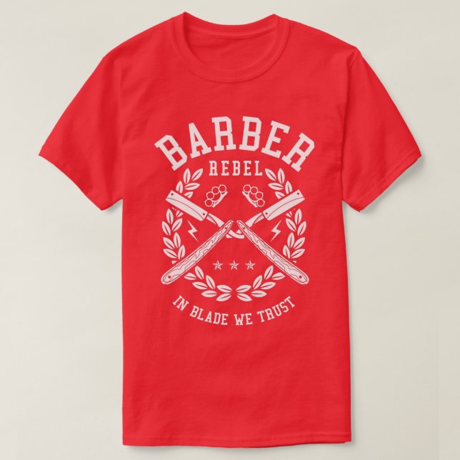 Barber Rebel barber Shop T Shirt (Design framsida)