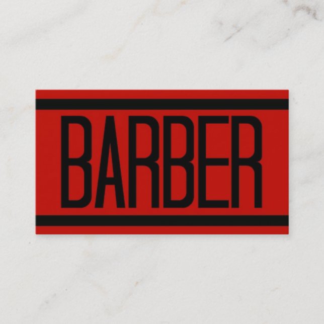 Barber Red Affärskort Visitkort (Framsida)