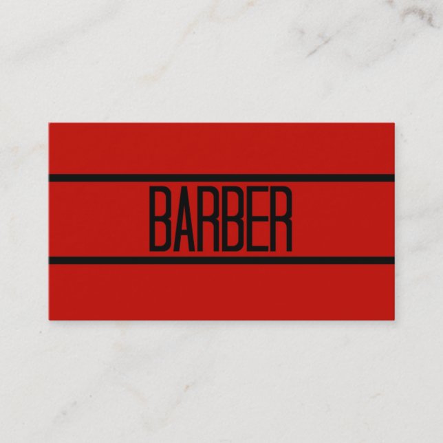 Barber Red Affärskort Visitkort (Framsida)